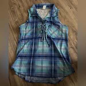 Plaid Blouse 💙🩵